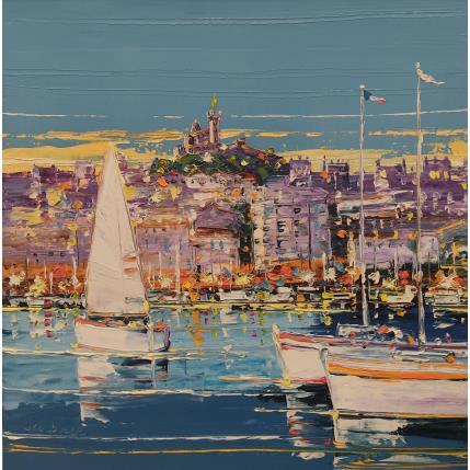 Painting Plus belle la ville, Marseille by Corbière Liisa | Painting Figurative Oil Landscapes, Marine