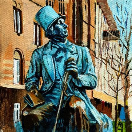 Peinture Monument de H.C Andersen par Ion Manolachi | Tableau Figuratif Acrylique Architecture