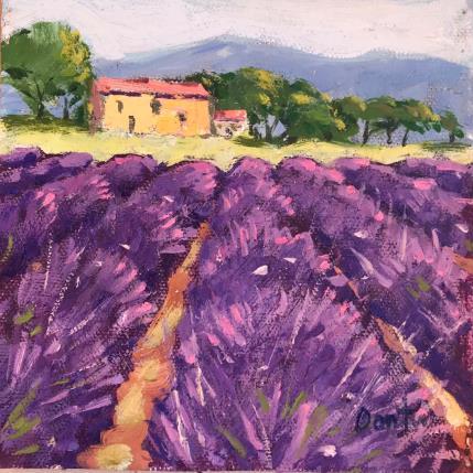 Peinture La maisonnette dans le champ de lavande en Provence par Dontu Grigore | Tableau Figuratif Huile Urbain