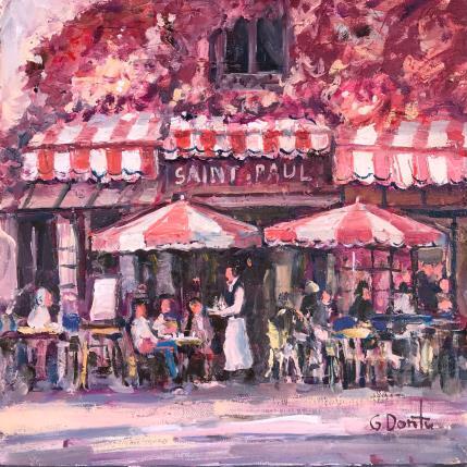 Peinture Le café  Saint Paul par Dontu Grigore | Tableau Figuratif Huile Urbain
