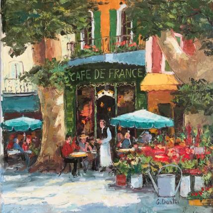 Peinture Café de France  par Dontu Grigore | Tableau Figuratif Huile Urbain