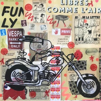 Peinture Snoopy harley vintage  par Kikayou | Tableau Pop-art Acrylique, Collage, Graffiti Icones Pop