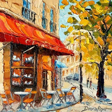 Peinture Corner Café Breeze par Pigni Diana | Tableau Figuratif Huile Architecture, Nature, Urbain