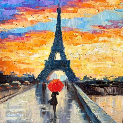 Peinture Eiffel Reflections par Pigni Diana | Tableau Figuratif Huile Architecture, Paysages, Urbain