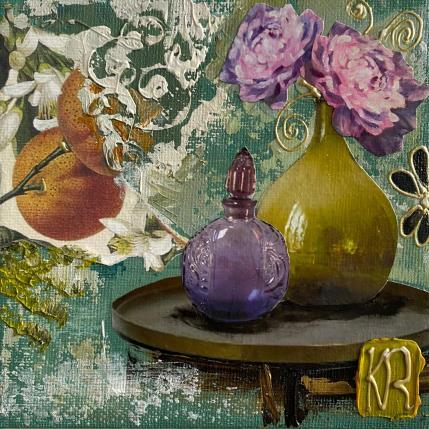 Peinture Au jardin  par Romanelli Karine | Tableau Figuratif Acrylique, Collage Natures mortes