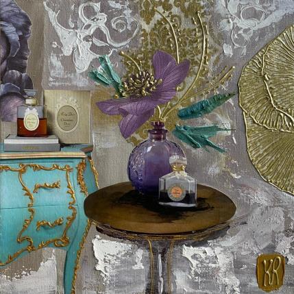 Peinture Douces effluves  par Romanelli Karine | Tableau Figuratif Acrylique, Collage, Papier, Pastel, Posca Natures mortes