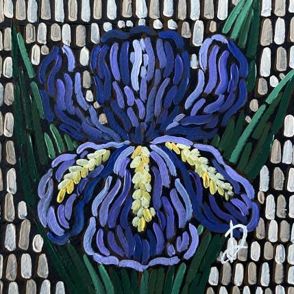 Peinture Iris bleu par Dmitrieva Daria | Tableau Impressionnisme Acrylique Nature