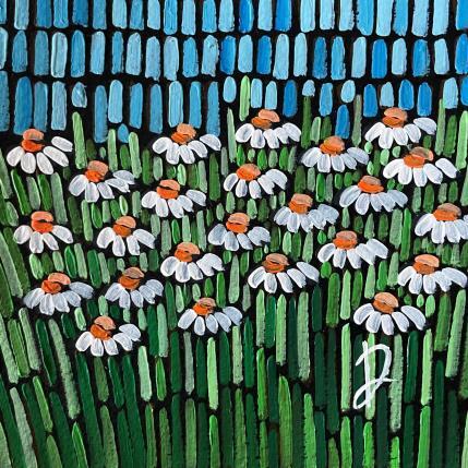 Peinture marguerites par Dmitrieva Daria | Tableau Impressionnisme Acrylique Nature