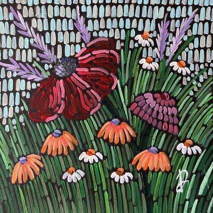 Peinture coquelicot et camomille par Dmitrieva Daria | Tableau Impressionnisme Acrylique Nature