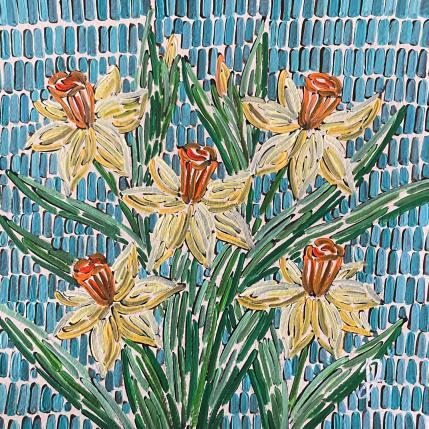 Peinture Narcisses par Dmitrieva Daria | Tableau Impressionnisme Acrylique Nature