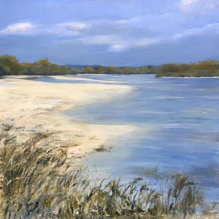 Peinture Bancs de sable à La Ménitré par Fièvre Véronique | Tableau Figuratif Acrylique Nature