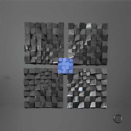 Gemälde Casablanca von Bauquel Véronique | Gemälde Abstrakt Acryl, Collage, Holz Minimalistisch