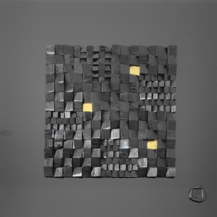 Gemälde Ispahan von Bauquel Véronique | Gemälde Abstrakt Acryl, Blattgold, Collage, Holz Minimalistisch