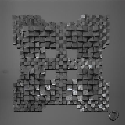 Gemälde Karashi von Bauquel Véronique | Gemälde Abstrakt Acryl, Collage, Holz Minimalistisch