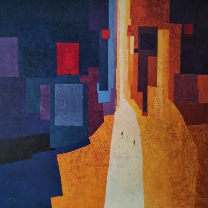 Peinture J'ai erais te voir par Tomàs | Tableau Abstrait Huile Scènes de vie, Société, Urbain