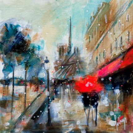 Peinture Autour de Notre Dame  par Solveiga | Tableau  Acrylique