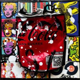 Peinture POP COKE (marylin) par Costa Sophie | Tableau Pop-art Acrylique, Collage, Upcycling Icones Pop