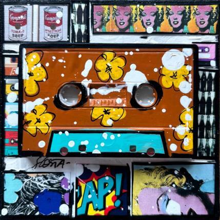 Pintura POP K7 (ocre) por Costa Sophie | Pintura Pop-art Acrylic, Gluing, Upcycling Pop icons