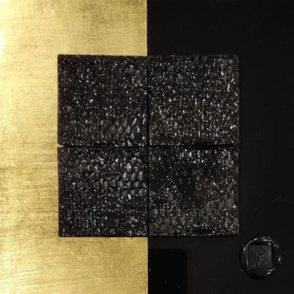 Gemälde Viti Levu von Bauquel Véronique | Gemälde Abstrakt Acryl, Blattgold, Collage, Holz Minimalistisch, Pop-Ikonen