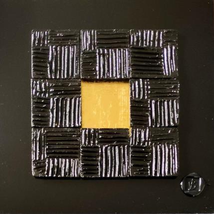 Gemälde New Delhi  von Bauquel Véronique | Gemälde Abstrakt Acryl, Blattgold, Collage, Holz Minimalistisch