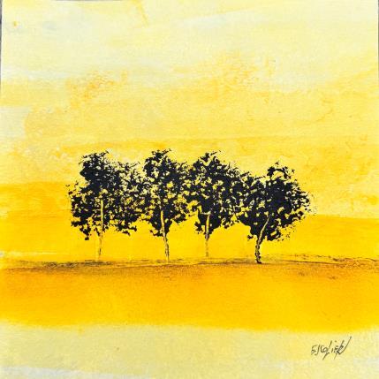 Peinture Dans un rayon de soleil par Escolier Odile | Tableau Figuratif Acrylique Minimaliste, Nature, Paysages