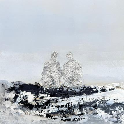 Peinture Vers l'infini d'un ciel pur par Escolier Odile | Tableau Figuratif Acrylique Noir & blanc, Scènes de vie, Société