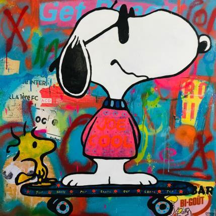 Peinture Snoopy skate par Kikayou | Tableau Pop-art Acrylique, Collage, Graffiti Icones Pop