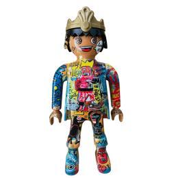 Sculpture PLAYMOBIL XXL JM BASQUIAT 63cm modèle unique par Frany La Chipie | Sculpture Pop-art Graffiti, Posca Icones Pop