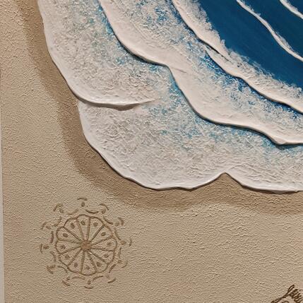 Peinture Plage paradisiaque par Geiry | Tableau Matiérisme