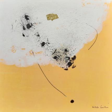 Peinture abstract orange B 133 par Wilms Hilde | Tableau Abstrait Acrylique, Feuille d'or, Sable