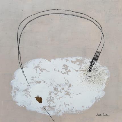 Peinture abstract beige B 135 par Wilms Hilde | Tableau Abstrait Acrylique, Feuille d'or, Sable