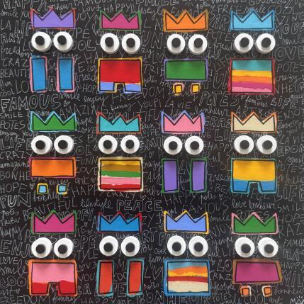 Painting JOYEUSE TRIBU DE POTES by Mam | Painting Pop-art Acrylic Life style, Pop icons, Portrait