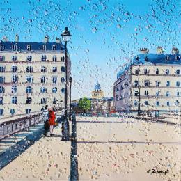 Peinture Allons sur l'île Saint-louis par Dessapt Elika | Tableau Impressionnisme Acrylique, Sable