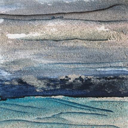 Peinture Carré d'Azur par CMalou | Tableau Matiérisme Sable Minimaliste