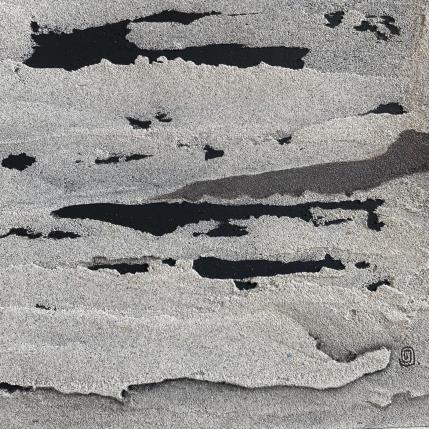 Peinture Carré Ensablé par CMalou | Tableau Matiérisme Sable Minimaliste
