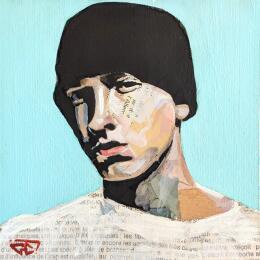 Pintura Eminem por G.C.Popartist | Pintura Pop-art Gluing, Oil Music, Pop icons, Portrait