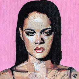 Pintura Rihanna por G.C.Popartist | Pintura Pop-art Gluing, Oil Pop icons