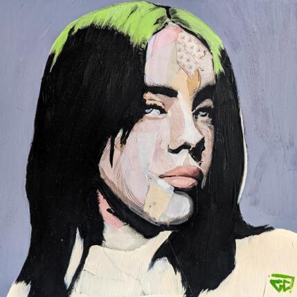 Peinture Billie Eilish par G.C.Popartist | Tableau Pop-art Collage, Huile Icones Pop
