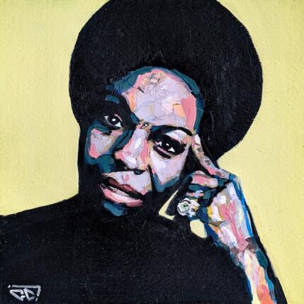 Peinture Nina Simone par G.C.Popartist | Tableau Pop-art Collage, Huile Icones Pop