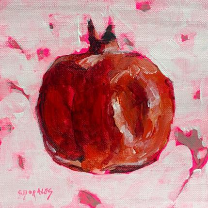 Painting Grenade en lévitation by Morales Géraldine | Painting Figurative Acrylic Still-life