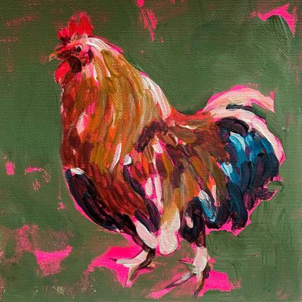 Painting Coq majestueux by Morales Géraldine | Painting Figurative Acrylic Animals