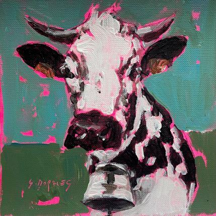 Painting Vache vosgienne by Morales Géraldine | Painting Figurative Acrylic Animals