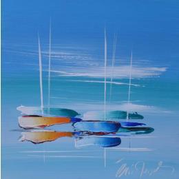 Painting Un été bleu by Munsch Eric | Painting Figurative Acrylic, Oil Marine, Pop icons