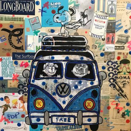 Peinture Snoopy van vintage par Kikayou | Tableau Pop-art Acrylique, Collage, Graffiti Icones Pop