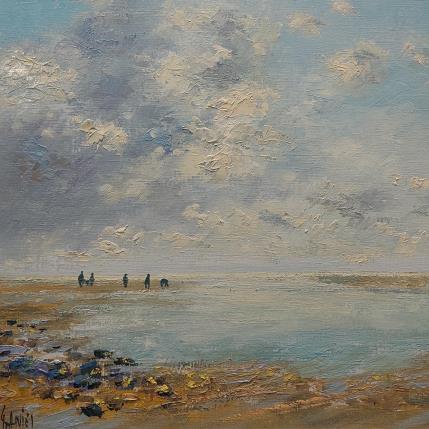 Painting Pêcheurs à pieds en baie by Sannier Daniel | Painting Impressionism Oil Landscapes