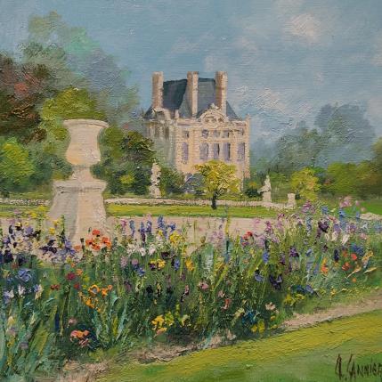 Peinture Parc à Paris par Sannier Daniel | Tableau Impressionnisme Huile Paysages