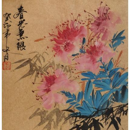 Painting Spring scenery by Yu Huan Huan | Painting Figurative Ink