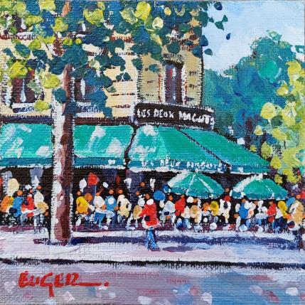 Peinture LES DEUX MAGOTS, QUARTIER SAINT GERMAIN par Euger | Tableau Figuratif Acrylique Scènes de vie, Société, Urbain