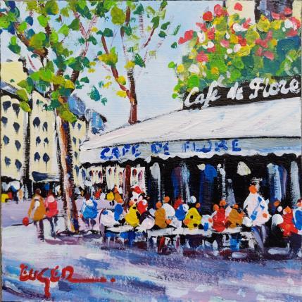 Peinture BOULEVARD SAINT GERMAIN A PARIS par Euger | Tableau Figuratif Acrylique Scènes de vie, Société, Urbain