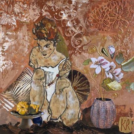 Peinture Un air d’Egon par Romanelli Karine | Tableau Figuratif Acrylique, Collage, Papier, Pastel, Posca Nu, Portraits, Scènes de vie